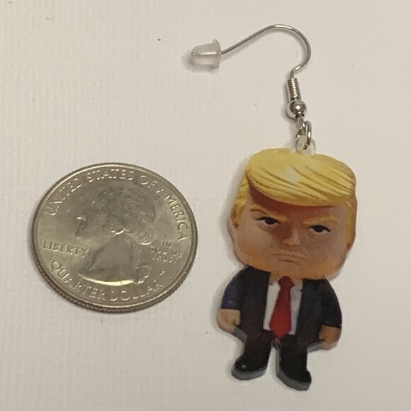 Trump Earring, Patriotic Earring, Gift Idea, White Elephant Gift, Silly Earring - Picture 3 of 4